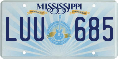 MS license plate LUU685
