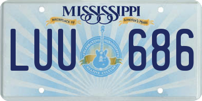MS license plate LUU686