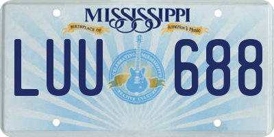 MS license plate LUU688