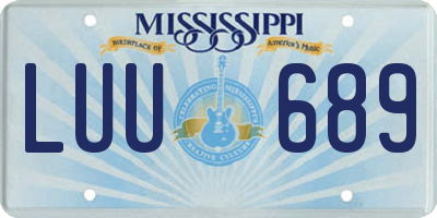 MS license plate LUU689