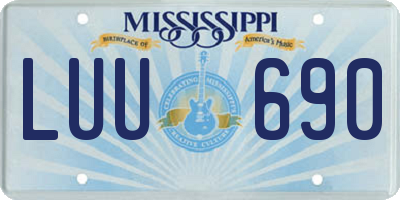 MS license plate LUU690