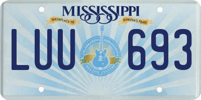 MS license plate LUU693