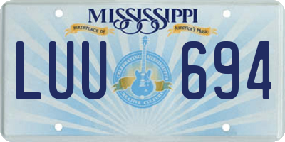 MS license plate LUU694