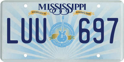 MS license plate LUU697