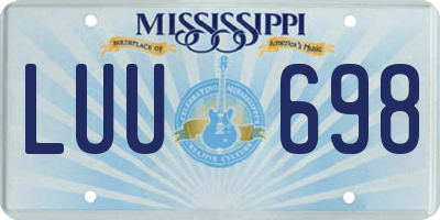 MS license plate LUU698