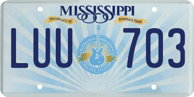 MS license plate LUU703
