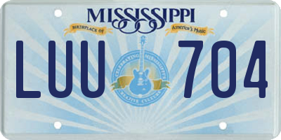 MS license plate LUU704