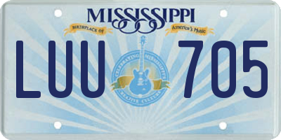 MS license plate LUU705