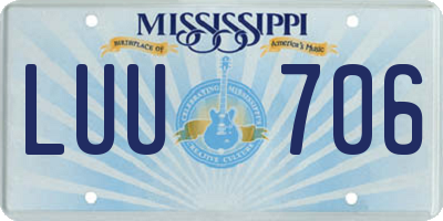 MS license plate LUU706