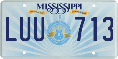 MS license plate LUU713