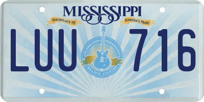 MS license plate LUU716