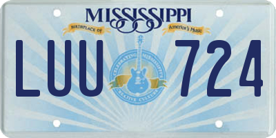MS license plate LUU724