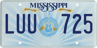MS license plate LUU725