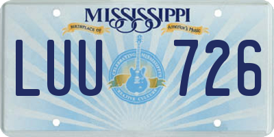 MS license plate LUU726