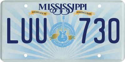 MS license plate LUU730