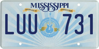 MS license plate LUU731