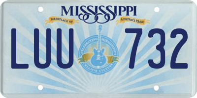 MS license plate LUU732