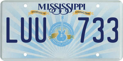 MS license plate LUU733