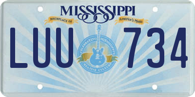 MS license plate LUU734