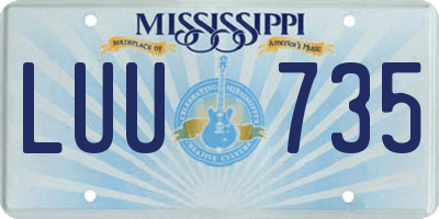 MS license plate LUU735