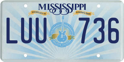 MS license plate LUU736