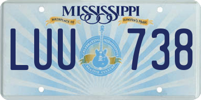 MS license plate LUU738