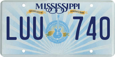 MS license plate LUU740