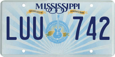 MS license plate LUU742