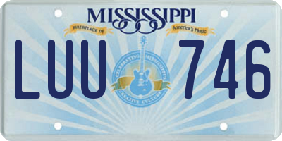 MS license plate LUU746
