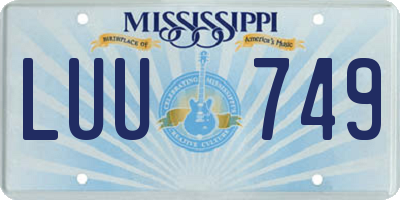MS license plate LUU749