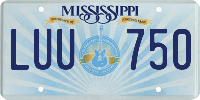 MS license plate LUU750