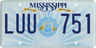 MS license plate LUU751