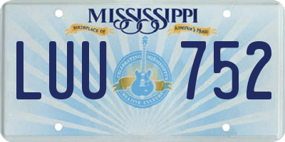 MS license plate LUU752