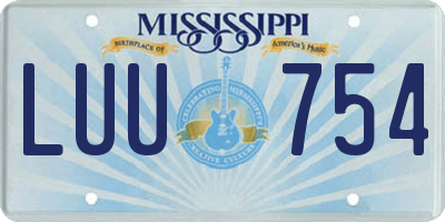 MS license plate LUU754