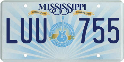 MS license plate LUU755
