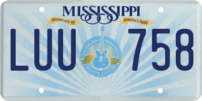MS license plate LUU758