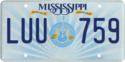 MS license plate LUU759