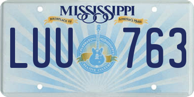 MS license plate LUU763