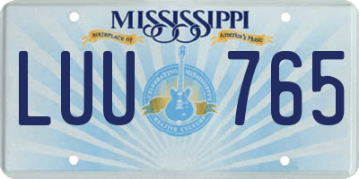 MS license plate LUU765