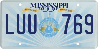 MS license plate LUU769