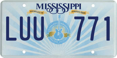 MS license plate LUU771