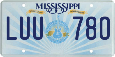 MS license plate LUU780