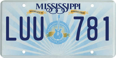 MS license plate LUU781