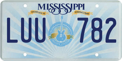 MS license plate LUU782