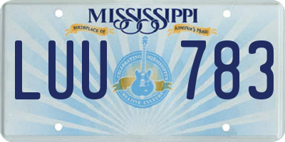 MS license plate LUU783