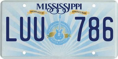 MS license plate LUU786