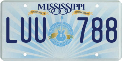 MS license plate LUU788