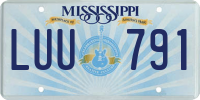 MS license plate LUU791