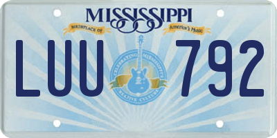 MS license plate LUU792