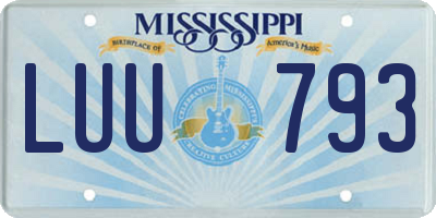 MS license plate LUU793